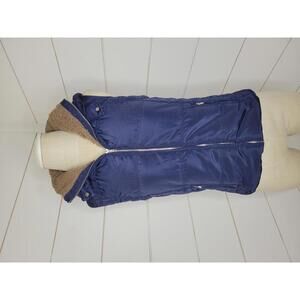 The Zenana small navy blue puffer vest with hood